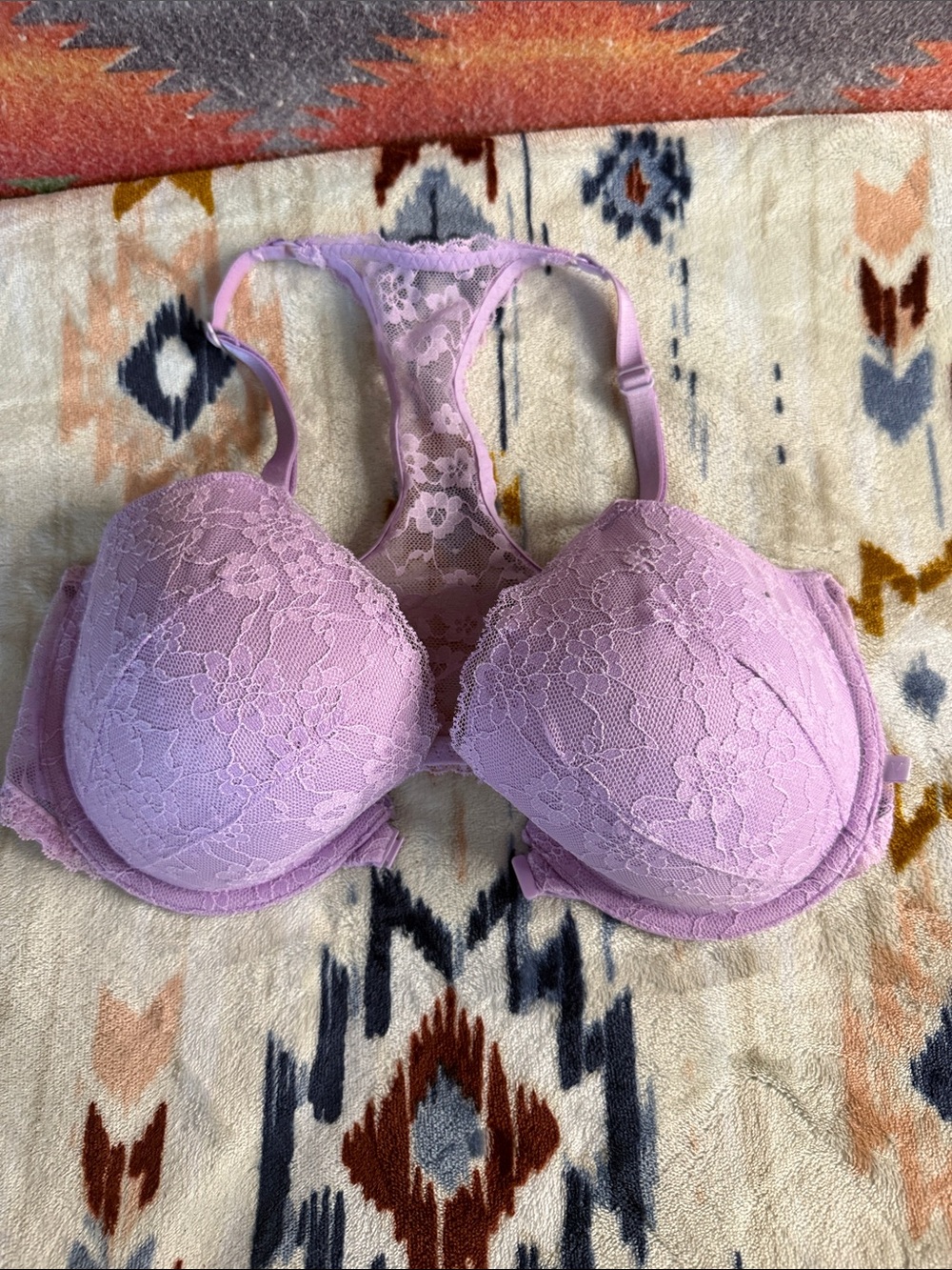Victoria's Secret Lavender Lace Racerback Push-Up Bra